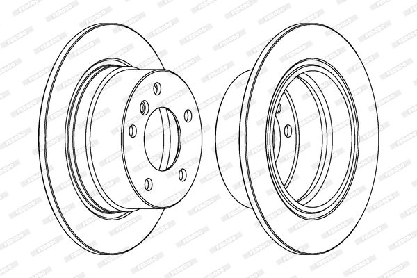 Ferodo DDF1028 Rear Brake Disc Rotor for BMW Z3 (E36/7) 272x10mm Solid, 5x120 5-Stud/5-Hole - OE Spec Replacement, Premier Range - Mounting Bolts & Screws Included