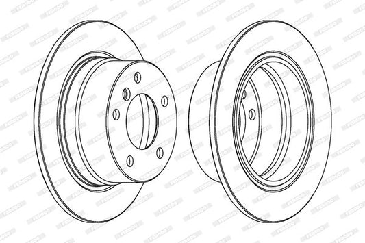 Ferodo DDF1028 Rear Brake Disc Rotor for BMW Z3 (E36/7) 272x10mm Solid, 5x120 5-Stud/5-Hole - OE Spec Replacement, Premier Range - Mounting Bolts & Screws Included