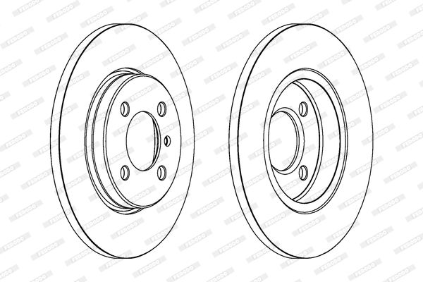 Ferodo DDF062 (DDF 062) Brake Disc 260mm Solid 4-Stud (4x100) with Bolts & Screws - OE-Spec Plain Rotor for BMW 3 Series E30 Saloon/Sedan - OEM-Quality Non Vented Direct-Fit Replacement Brake Rotor