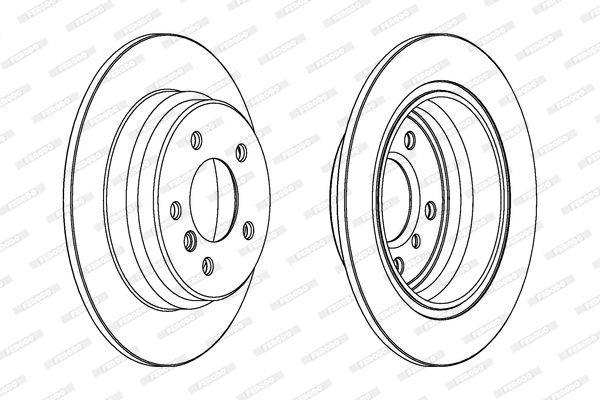 Ferodo Premier DDF835C Coat+ Coated Brake Disc/Brake Rotor 298mm Solid (298x10) for BMW 5 Series E39 Saloon/Sedan 5-Stud OE Replacement - Anti-Corrosion, Includes Fixing Bolts & Screws