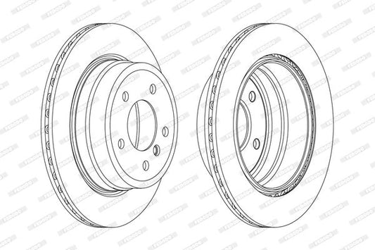 Ferodo Premier Coat+ DDF2198C-1 Brake Disc/Rotor for BMW 1 Series, 300x20mm Vented/Ventilated, Anti-Corrosion Coated, 5-Stud 5-Hole, OE-Spec Direct-Fit Replacement, Rust-Resistant Single Disc (No Bolts)