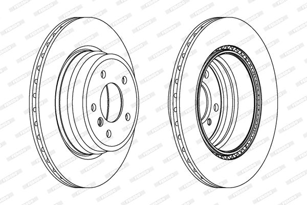 Ferodo Premier Coat+ Front Brake Disc Rotor DDF1812C-1 for BMW 1 Series - 324mm 22mm Vented, 5 Stud - OE/OEM Quality, Fully Coated, Rust Proof, Direct-Fit Front Axle Replacement