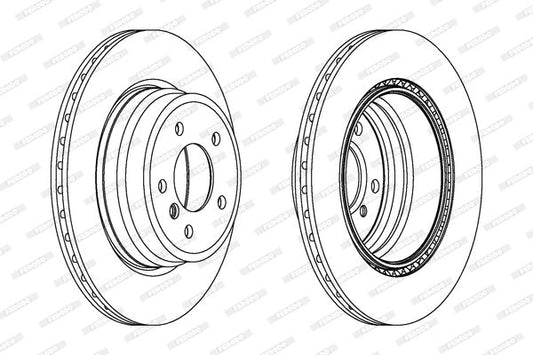 Ferodo Premier Coat+ Front Brake Disc Rotor DDF1812C-1 for BMW 1 Series - 324mm 22mm Vented, 5 Stud - OE/OEM Quality, Fully Coated, Rust Proof, Direct-Fit Front Axle Replacement
