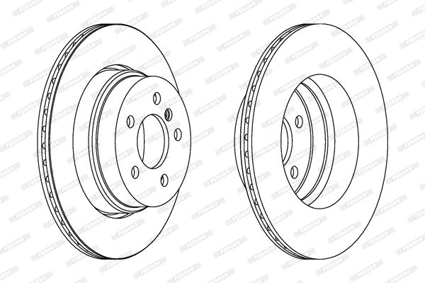 Ferodo Premier Coat+ Brake Disc DDF1583C-1 for BMW X5 (E53) - Vented, Coated, 324 mm - Anti-Corrosion OE Replacement Rotor (No Bolts/Screws)