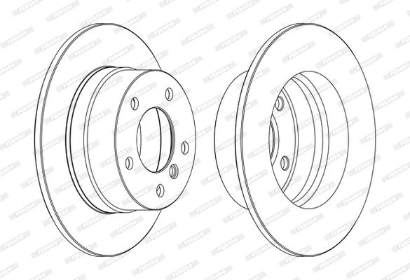 Ferodo DDF1361C Premier Coat+ Brake Disc Rotor for BMW 3 Series Compact E36 (Rear) 272mm x 10mm Solid, Coated, 5-Bolt 5x120 | Anti-Rust OE Spec Replacement | BMW E36 Compact Rear Brake Rotors - Screws/Fixings Not Included