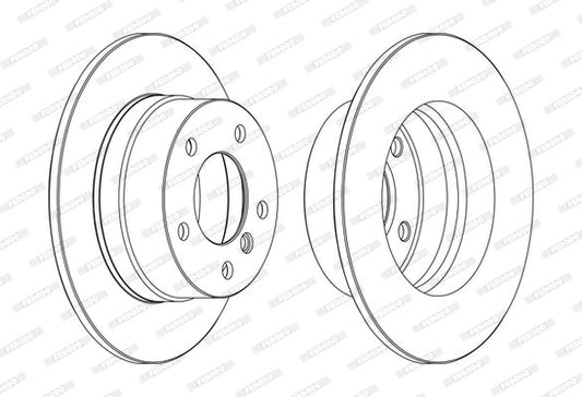 Ferodo DDF1361C Premier Coat+ Brake Disc Rotor for BMW 3 Series Compact E36 (Rear) 272mm x 10mm Solid, Coated, 5-Bolt 5x120 | Anti-Rust OE Spec Replacement | BMW E36 Compact Rear Brake Rotors - Screws/Fixings Not Included