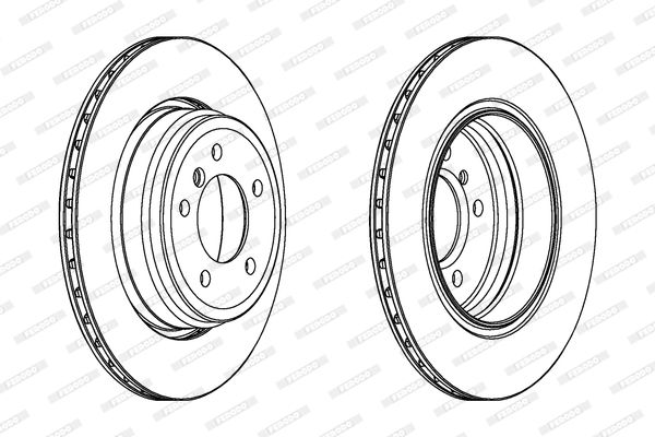 Ferodo Premier Coat+ DDF1244C / DDF1244C-1 Coated Vented Brake Disc / Rotor 324mm x 20mm for BMW 7 Series E65 E66 E67 (2001-2008) – Anti-Rust Anti-Corrosion OE Spec Replacement – 5 Stud – Includes Bolts & Screws