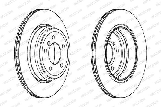 Ferodo Premier Coat+ DDF1244C / DDF1244C-1 Coated Vented Brake Disc / Rotor 324mm x 20mm for BMW 7 Series E65 E66 E67 (2001-2008) – Anti-Rust Anti-Corrosion OE Spec Replacement – 5 Stud – Includes Bolts & Screws