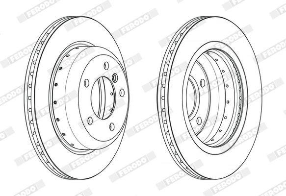 FERODO DDF2617VC-1 Brake Disc for BMW Z4 Roadster (E89) - Two-Piece, Vented, Coated, 330x24mm, 5-Hole Performance Rotor