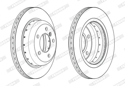 FERODO DDF2617VC-1 Brake Disc for BMW Z4 Roadster (E89) - Two-Piece, Vented, Coated, 330x24mm, 5-Hole Performance Rotor