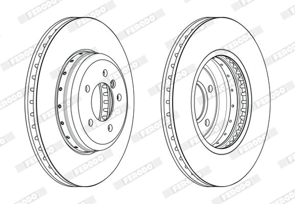 Ferodo DDF2616VC-1 Floating Front Brake Disc/Rotor 348mm x 30mm, Vented & Coated – BMW Z4 Roadster (E89) 5-Stud – Performance Upgrade, Fast-Road OE Replacement, Anti-Corrosion 2-Piece
