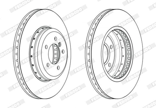 Ferodo DDF2616VC-1 Floating Front Brake Disc/Rotor 348mm x 30mm, Vented & Coated – BMW Z4 Roadster (E89) 5-Stud – Performance Upgrade, Fast-Road OE Replacement, Anti-Corrosion 2-Piece