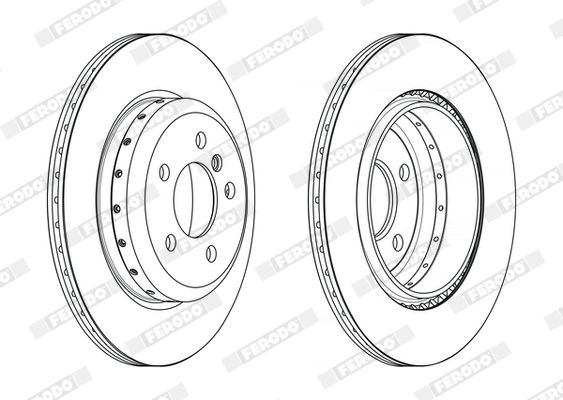 Ferodo DDF2504VC-1 Brake Disc Rotor 330x20mm for BMW 5 Series | Two-Piece Composite, Vented & Coated | 5-Stud Hub | Performance Upgrade / OE Replacement | Anti-Corrosion Finish | DDF2504VC1