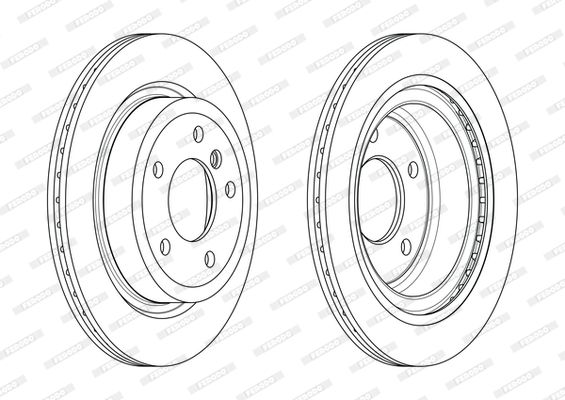 Ferodo DDF2034C Brake Disc/Brake Rotor for BMW Z4 Roadster E89 (2009-2016) - 300mm Vented, Coated, 5-Hole OE Replacement