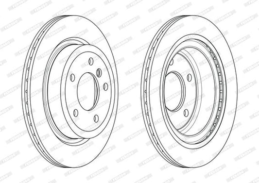 Ferodo DDF2034C Brake Disc/Brake Rotor for BMW Z4 Roadster E89 (2009-2016) - 300mm Vented, Coated, 5-Hole OE Replacement