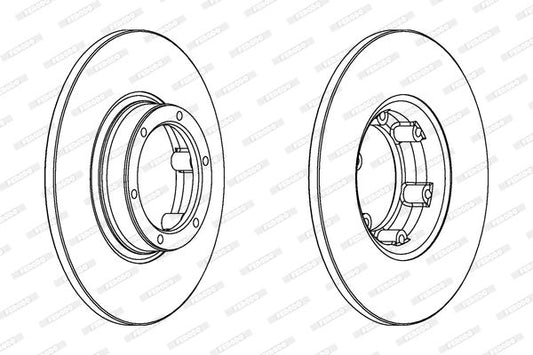 Ferodo DDF1303C-1 (DDF1303C1) Coated Solid Brake Disc/Brake Rotor for BMW 1 Series E81 E82 E87 E88 - 280mm x 10mm Plain Non-Vented, 5-Stud/5-Hole OE Spec, Rear Fitments - Fixing Bolts/Screws Included
