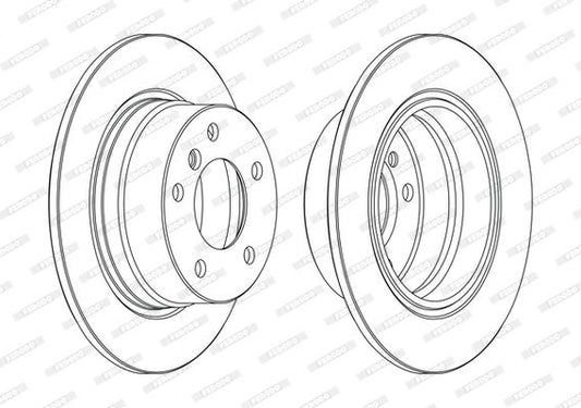 Ferodo DDF1284C Rear Brake Disc/Rotor for BMW Z4 E85 Roadster (2003-2008) - Premier OE/OEM Spec, Solid 280x10mm, 5-Stud 5x120, Direct-Fit Replacement with Bolts/Screws