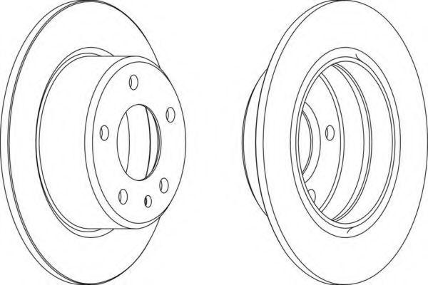 Ferodo DDF086-1 Brake Disc (Rotor) for BMW 7 Series E23 (1977-1986) - Solid/Non-Vented, 280mm x 10mm, 5-Hole/5-Stud, OE-Spec Replacement with Fixing Screws