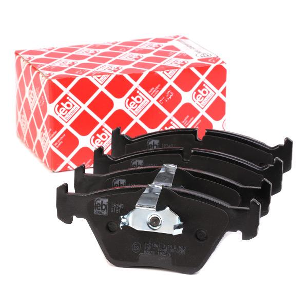 Febi Bilstein 16349 Front Brake Pads Kit for BMW 5 Series E39 (1995-2004) - Disc Pad Set/Front Axle Linings, Wear Sensor/Indicator Ready - Fits 520d 520i 523i 525d 525i 525td 528i 530d - OE Quality Replacement