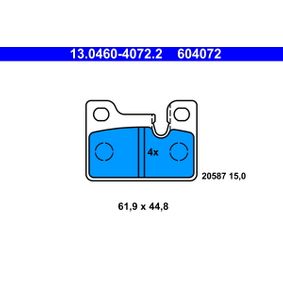 ATE 13.0460-4072.2 Brake Pad Set Fits BMW 3 Series E21 Saloon (1975-1983) â€“ Genuine ATE, For ATE Callipers, Prepared for Wear Indicator, Excludes Wear Sensor