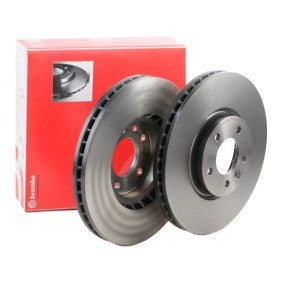 Brembo 09.B498.11 Brake Disc Rotor 340mm - High Carbon Cast Iron, Coated, Vented, 5-Stud (5 Hole) 32.5mm - Front OEM Spec Replacement | 09B49811 09-B498-11 | Anti-Rust Hub, Low-Noise, Direct-Fit Performance