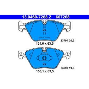 ATE 13.0460-7268.2 Brake/Disc Pad Set for BMW 5 Series (ATE Calipers) | OEM-Quality Replacement BMW Brake Pads | Sensor-Ready (Wear Sensor Not Included) | Direct Fit | 13 0460 7268 2, 13046072682