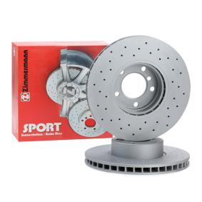 Zimmermann Coat Z Sport Brake Disc Rotor 150.1296.52 for BMW 5 Series Front, 324mm x 30mm, Drilled & Vented, High-Carbon, Anti-Corrosion Coated Performance Replacement Upgrade
