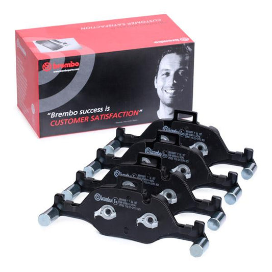 Brembo P 06 107 Brake Pad Set for BMW G-Series (G20/G21 3 Series, G30/G31 5 Series, G32 6, G11/G12 7, G01/G02 X3/X4, G05/G06 X5/X6) - Teves Callipers - Wear Indicator Ready, With Counterweights - P-06-107 P06107