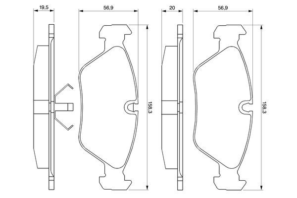 Bosch 0986467570 (0 986 467 570) Brake Pad Set BP710 - ATE Calipers - Fits BMW E30 M3, E28, E24 635CSi & Porsche 928 - Genuine Bosch OEM