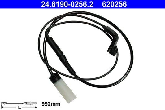 ATE 24.8190-0256.2 Brake Pad Wear Sensor 992mm for BMW 5 Series E61 Touring Estate (2004-2010) OEM Brake Lining Warning Wire/Indicator Lead/Sensor Cable, Front/Rear Axle, Plug-and-Play Replacement