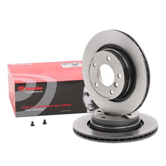 Brembo Coated Disc Line 09.7702.11 High Carbon Vented Brake Disc / Rotor for BMW 3 Series (294x19mm, 5-Stud) | Anti-Corrosion OE Replacement | Fixing Bolts & Screws Included | 09 7702 11 09770211