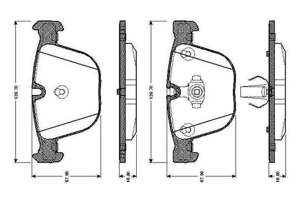 Bosch 0986TB2422 (0 986 TB2 422) Brake Pad Set - OE Quality, Accessories Included, No Wear Sensor - Fits BMW 5/6/7 Series E60 E61 E63 E64 E65 E66 F01 F02 F07, X5 E70 F15, X6 E71 F16, Alpina B7, Rolls-Royce Phantom