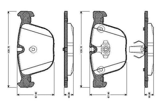 Genuine Bosch 0 986 TB2 435 0986TB2435 Disc Brake Pad Set with Fitting Accessories, No Wear Sensor - Fits BMW E46 325i 330i 330d, X3 E83, Z4 E85/E86 3.0si, MG ZT 260 - OE Quality Replacement Pads