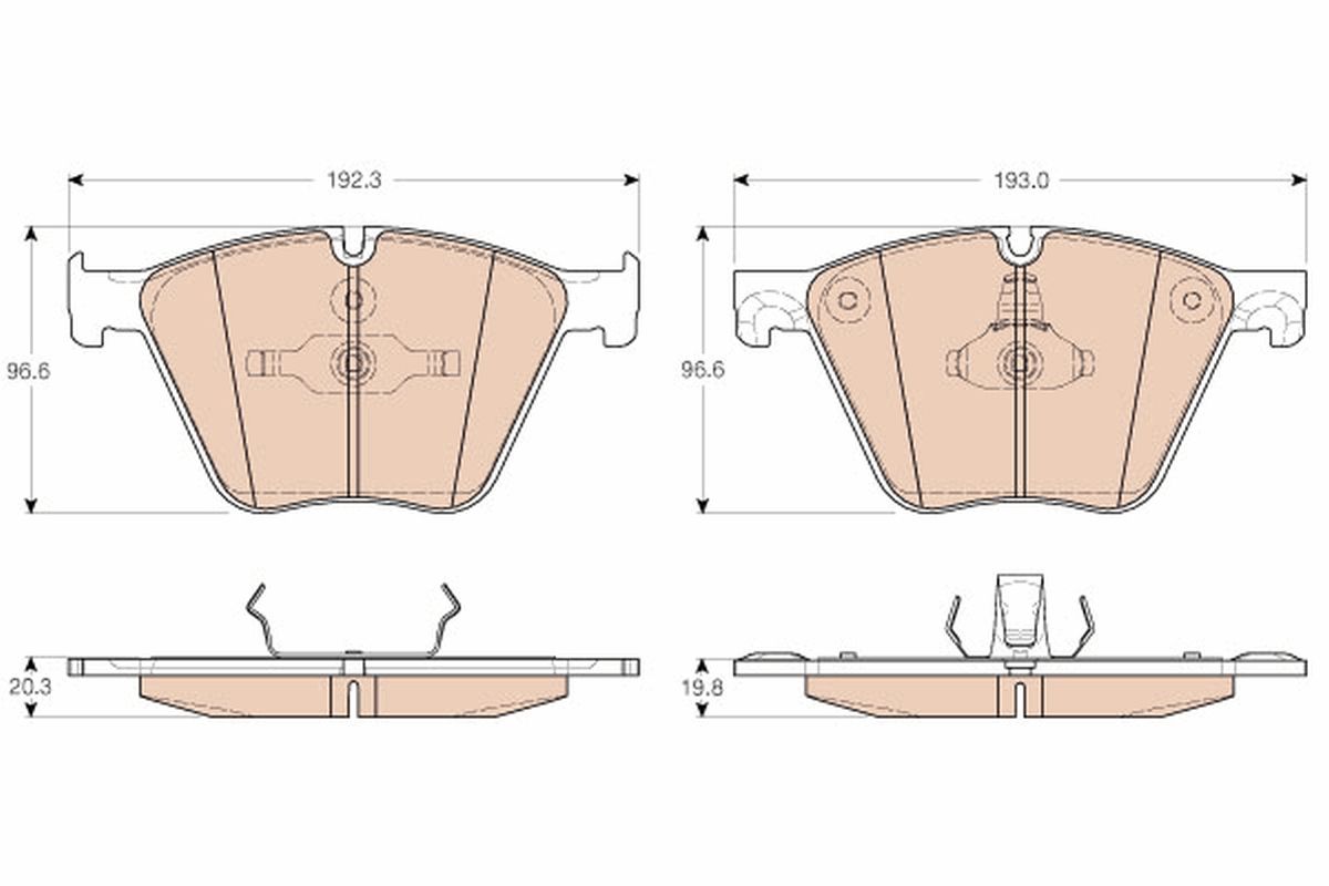 TRW GDB1964 Brake Pad Set - Wear Sensor Ready - Fits BMW X5 (E70/F15) & X6 (E71/E72/F16), incl. M50d, 50i xDrive, X6 M, ActiveHybrid