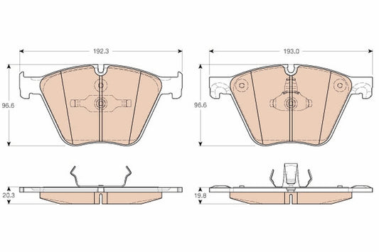 TRW GDB1964 Brake Pad Set - Wear Sensor Ready - Fits BMW X5 (E70/F15) & X6 (E71/E72/F16), incl. M50d, 50i xDrive, X6 M, ActiveHybrid