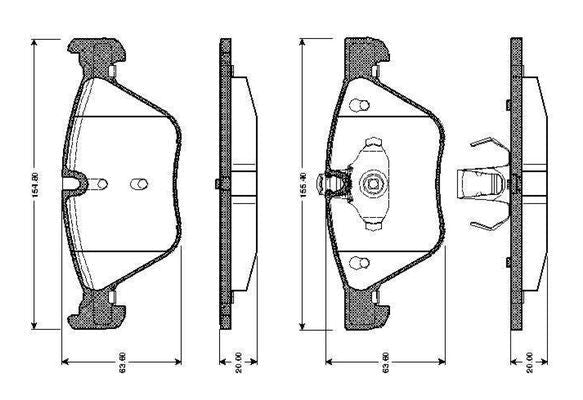 Bosch 0 986 TB2 466 (0986TB2466) Brake Pad Set | Disc Pads OE Quality Axle Kit with Fitting Hardware | Fits BMW 3 Series E90/E91/E92/E93, 5 Series E60/E61 F10/F11, X1 E84, Z4 E89 | Wear Sensor Not Included
