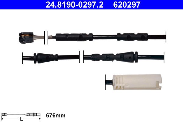 Genuine ATE 24.8190-0297.2 Brake Pad Sensor for BMW X1 E84 2009–2015, 676mm – Brake Lining Wear Indicator Cable/Wire Loom, Warning Light Reset Harness, OE-Spec Plug & Play Replacement