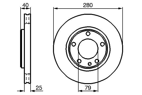 Bosch 0 986 478 890 (0986478890) Brake Disc Rotor for BMW 3 Series – 280x25mm Vented, 5-Stud, Oiled – OE Quality OEM-Spec Replacement Brake Disc/Brake Rotor 280mm