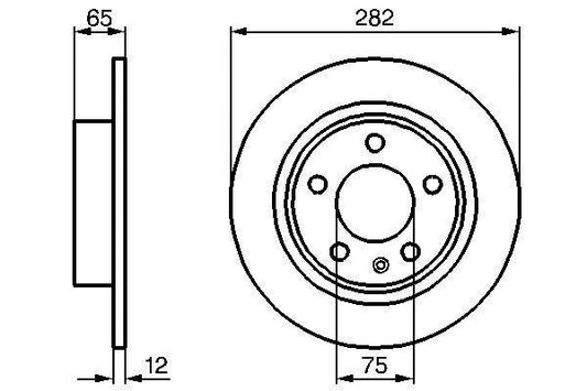 Bosch 0 986 478 891 Brake Disc / Brake Rotor for BMW 3 Series - High-Carbon Solid, Non-Vented, Oiled Coating, 281.8mm x 12mm, 5-Stud (5-Hole) | OE Replacement (0986478891)