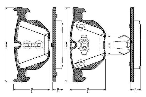 Bosch 0 986 TB3 034 Disc Brake Pad Set 0986TB3034 for BMW X5 F15 & X5M F85 2014-2018 – Front/Rear Replacement OEM Spec – Fits 25d & 40e xDrive – Accessories Included (No Wear Sensor)