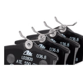 ATE Ceramic Disc Brake Pad Set 13.0470-2820.2 (13047028202) - Low Dust, Quiet Street Performance - For TRW Lucas Sliding Calipers - With Caliper Bolts, No Wear Sensor - OEM Quality Clean Wheels - 52.9 x 87.6 x 17.2 mm