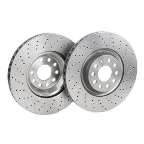 Brembo Xtra 09.C306.1X Cross-Drilled/Perforated Vented/Ventilated High-Carbon Coated Brake Disc Rotor 340mm x 30mm - Anti-Corrosion OE Direct Fit Replacement Performance Upgrade - Includes Mounting Bolts & Screws