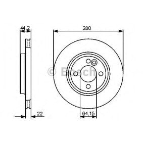 BOSCH 0 986 479 437 Brake Disc Rotor 280mm x 22mm Vented High-Carbon Coated, 4-Stud 4-Hole with Fixing Bolts/Screws | 0986479437 OE Replacement Direct-Fit Anti-Corrosion/Anti-Rust Ventilated Brake Rotor