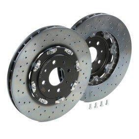 Brembo 09.B085.13 Two-Piece Floating Brake Disc Rotor for Abarth 500/595/695 - 305mm x 28mm, Drilled & Vented, Coated - Includes Bolts/Screws