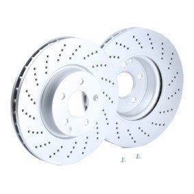 Bosch Front Sport Performance Brake Disc Rotor 322mm x 32mm, Drilled/Perforated, Vented, High-Carbon Anti-Rust Coated, 5-Stud 5-Bolt, OE/OEM Replacement, Includes Fixing Bolts/Screws – Part 0 986 479 408 (0986479408)