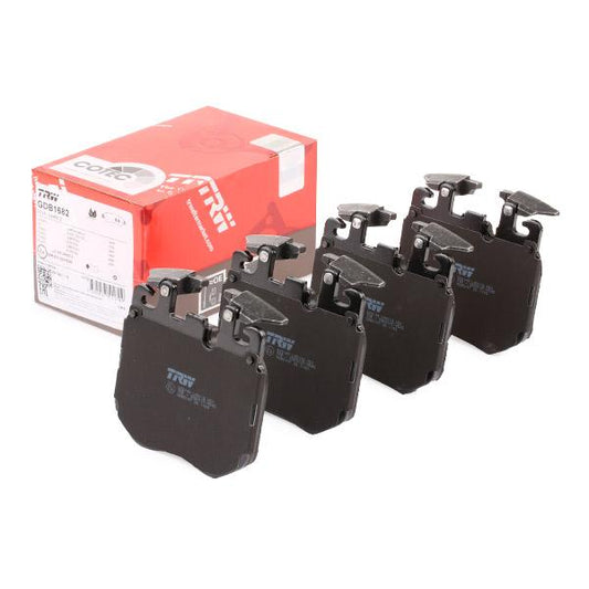 TRW GDB2147 Brake Pads Axle Set/Kit - Wear Sensor Compatible (Wear Lead Ready) - BMW G-Series: 3 G20/G21, 4 G22, 5 G30/G31, 6 G32, 7 G11/G12, 8 G14/G15/G16, X5 G05, X6 G06, X7 G07, Alpina B7 - OE Replacement Disc Pads