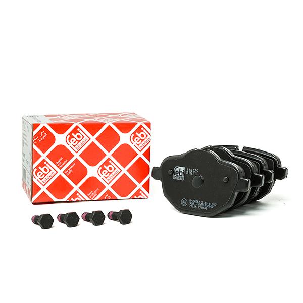 Febi Bilstein 116029 Rear Brake Pad Set for BMW Rear Axle - Wear Indicator Prepared - With Bolts/Screws - Fits 5 Series F10 F11, X3 F25, X4 F26, Z4 E89, i8 I12, X5 G05