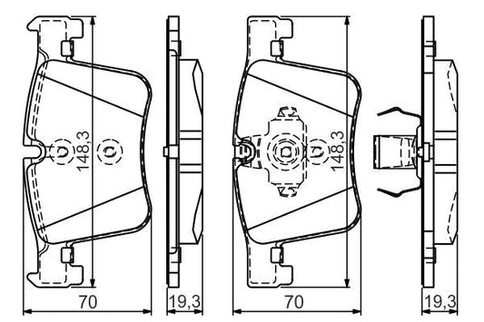 Bosch 0986TB3149 Brake Pad Set 0 986 TB3 149 for BMW F-Series - 1 2 3 4 Series F20 F21 F22 F23 F30 F31 F34 F32 F33 F36, X3 F25, X4 F26 - Fits 320d 330d 420d 430i