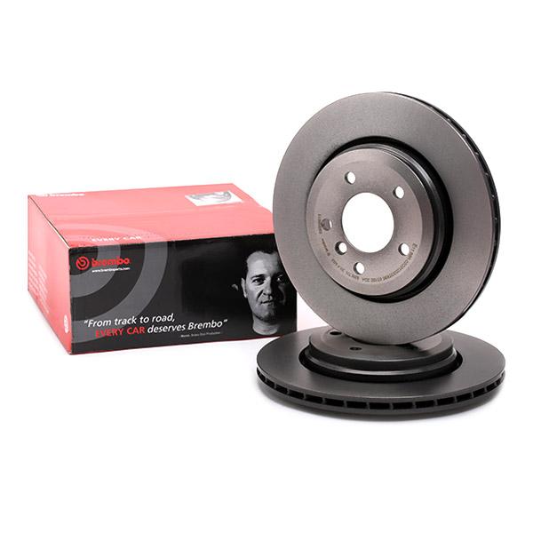 Brembo Coated Disc Line 09.9590.11 Vented Brake Disc/Rotor for BMW 3 Series, 320mm High-Carbon, Anti-Corrosion Rust-Resistant, OE Direct-Fit Replacement, 5-Stud 22mm, Includes Fixing Bolts/Screws