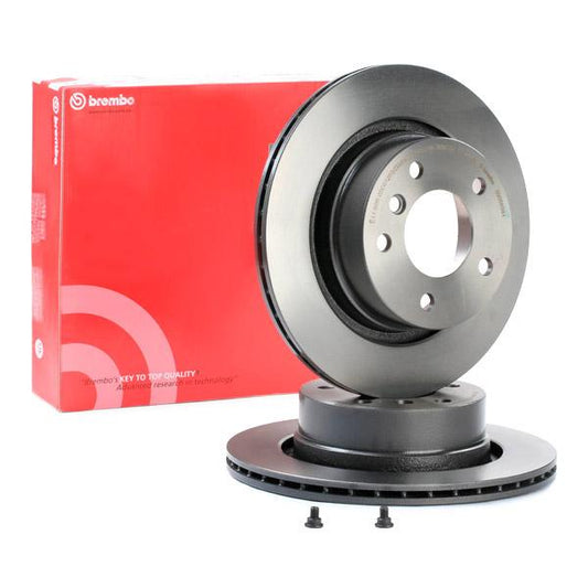 Brembo 09.9869.81 Coated Disc Line Brake Disc for BMW Z4 - 294mm High Carbon, Internally Vented, Anti-Corrosion Coated, 5-Bolt - Includes Bolts/Screws